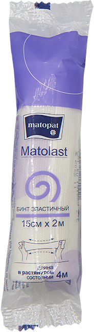 МАТОПАТ МАТОЛАСТ бинт эластичный тканевый без застежки 15смх2м 1 шт. 
МАТОПАТ МАТОЛАСТ бинт эластичный тканевый без застежки 15смх2м 1 шт.
