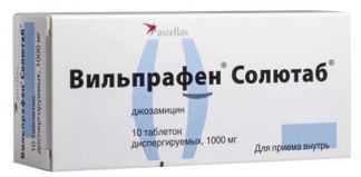 ВИЛЬПРАФЕН СОЛЮТАБ 1000мг 10 шт. таблетки диспергируемые ЗиО-Здоровье/Теммлер Верке ГмбХ Астеллас Фарма Юроп Б.В.