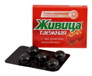 ЖИВИЦА таежная жевательные резинка (шиповник) 5 шт.