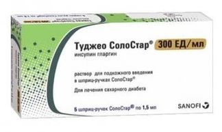 ТУДЖЕО СОЛОСТАР 300ЕД/мл 1,5мл 5 шт. раствор для подкожного введения картр. в шпр.-ручк. Санофи-Авентис дойчланд Гмбх