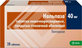НОЛЬПАЗА 40мг 28 шт. таблетки кишечнорастворимые, покрытые пленочной оболочкой КРКА, д.д., Ново место