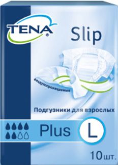 ТЕНА СЛИП ПЛЮС подгузники дышащие размер L 10 шт. Эссити
