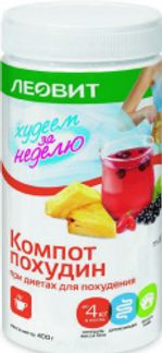 ХУДЕЕМ ЗА НЕДЕЛЮ компот диетический Похудин 400г банка Леовит