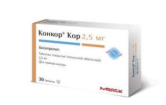 КОНКОР КОР 2,5мг 30 шт. таблетки покрытые пленочной оболочкой Merck KGaA