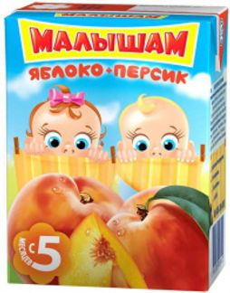 МАЛЫШАМ нектар яблоко-персик неосветленный 200мл