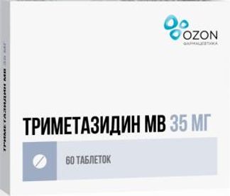 ТРИМЕТАЗИДИН МВ 35мг 60 шт. таблетки пролонгированного действия покрытые пленочной оболочкой Озон