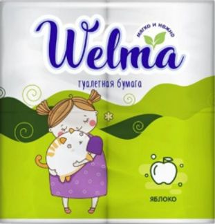 ВЕЛМА бумага туалетная двухслойная с ароматом Яблока 4 шт. Бумфа групп
