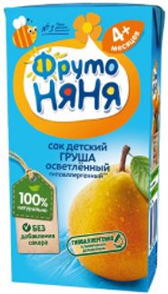 ФРУТОНЯНЯ сок Груша осветленный 0,2л Прогресс