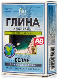 ФИТОКОСМЕТИК глина белая для лица и тела Анапская сухая 100г Фитокосметик