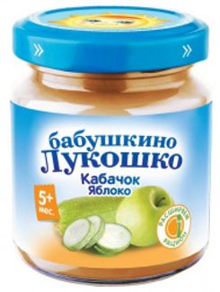 БАБУШКИНО ЛУКОШКО пюре Кабачок/Яблоко 5+ 100г Фаустово Завод детского питания