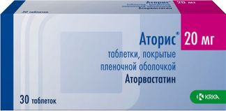 АТОРИС 20мг 30 шт. таблетки покрытые пленочной оболочкой КРКА, д.д., Ново место