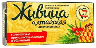 ЖИВИЦА АЛТАЙСКАЯ резинка жевательная с прополисным воском Облепиха 4 шт. Алтайский букет