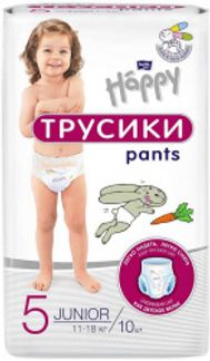 БЕЛЛА БЕБИ ХЕППИ ПАНТС подгузники-трусы Джуниор 11-18кг 10 шт. TZMO S.A.