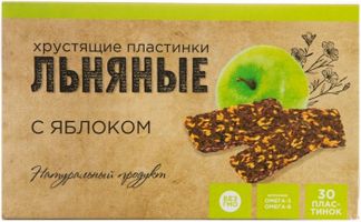 ЛЬНЯНЫЕ ХРУСТЯЩИЕ ПЛАСТИНКИ БИОКОР С ЯБЛОКОМ 30 шт. Биокор