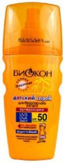 БИОКОН СОЛНЦЕ спрей для безопасного загара детский SPF50 160мл Биокон ООО