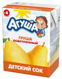 АГУША сок осветленный Груша 4+ 200мл пач. Вимм-Билль-Данн