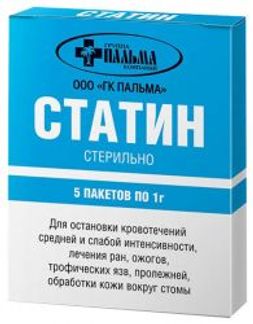 СТАТИН присыпка гемостатическая 1г 5 шт. Пальма Группа компаний ООО