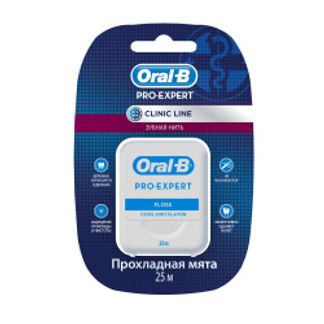ОРАЛ-БИ ПРОЭКСПЕРТ зубная нить Клиник Лайн Прохладная мята 25м Procter & Gamble