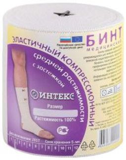 ИНТЕКС БИНТ эластичный СР 10х500см с застежкой Интертекстиль
