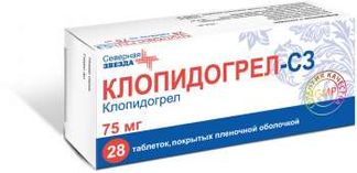 КЛОПИДОГРЕЛ-СЗ 75мг 28 шт. таблетки покрытые пленочной оболочкой Северная звезда