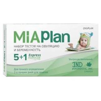МИАПЛАН тест на овуляцию 5 шт. + тест на беременность 1 шт. Ind diagnostic Inc