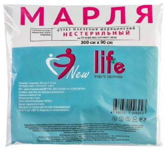 ЛАЙФ отрез марлевый медицинский 90смх3м (по ТУ 9393-002-10715071-2014) Хбк навтекс ООО