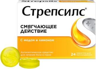 СТРЕПСИЛС 24 шт. таблетки для рассасывания Мед-Лимон Reckitt benckiser