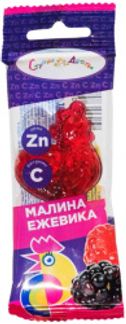 ГУСЛИЦА леденцовая карамель с Цинком и витамином С ПЕТУШОК со вкусом малины и ежевики 17г Гуслица