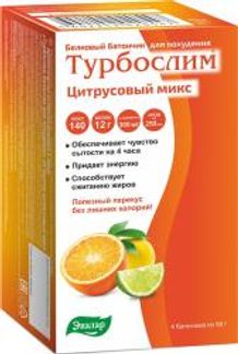 ТУРБОСЛИМ батончик белковый Цитрусовый микс 50г 4 шт. Эвалар ЗАО
