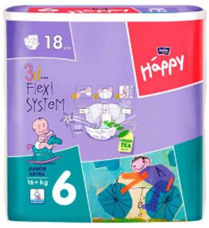 БЕЛЛА БЕБИ ХЕППИ подгузники Джуниор Экстра 16кг+ 18 шт. TZMO S.A.