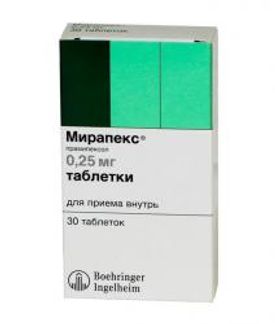 МИРАПЕКС 0,25мг 30 шт. таблетки Берингер Ингельхайм Фарма Гмбх и Ко.КГ