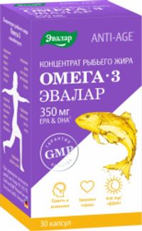 АНТИ-ЭЙДЖ капсулы Концентрат рыбьего жира Омега-3 350мг 80 шт. Эвалар ЗАО