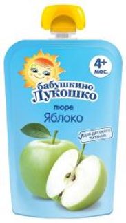 БАБУШКИНО ЛУКОШКО пюре Яблоко 4+ 90г Фаустово Завод детского питания