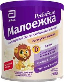 ПЕДИАШУР МАЛОЕЖКА смесь сухая для энтерального питания Ваниль 400г Abbott laboratories