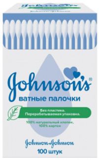 ДЖОНСОНС БЕБИ ватные палочки 100 шт. Джонсон & Джонсон