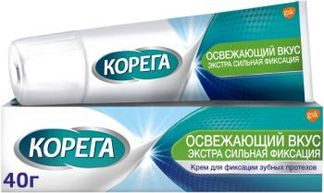 Корега Освежающий вкус, крем для фиксации зубных протезов, 40г