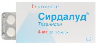 СИРДАЛУД 4мг 30 шт. таблетки Новартис Саглик Гида ве Тарим Юрюнлери Санайи ве Тикарет А.С.