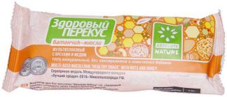 ЗДОРОВЫЙ ПЕРЕКУС батончик с орехами и медом 60г Диво-Хлеб