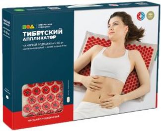ТИБЕТСКИЙ АППЛИКАТОР коврик на мягкой подложке 41х60см красный Лаборатория Кузнецова ООО