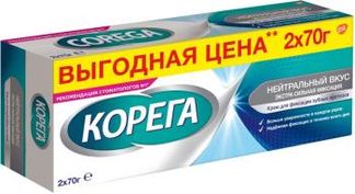 КОРЕГА крем для фиксации зубных протезов Экстра сильный Нейтральный 70г 2 шт. Стаффорд Миллер Лтд