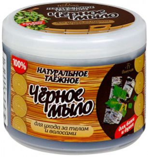 ФЛОРЕСАН мыло Черное таежное натуральное для бани/душа для ухода за телом/волосами (Ф37) 450г Флоресан