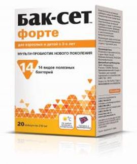 БАК-СЕТ ФОРТЕ капсулы 0,21г 20 шт. Probiotics International Ltd.