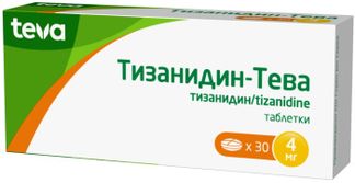 ТИЗАНИДИН-ТЕВА 4мг 30 шт. таблетки Тева Фармацевтический завод Прайвэт Ко.Лтд
