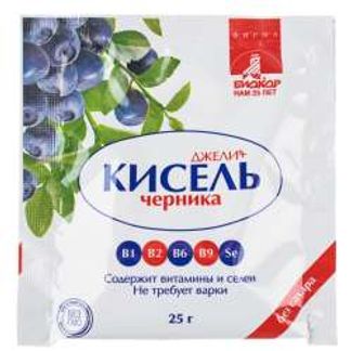 ДЖЕЛИ+ кисель Черника 25г Биокор
