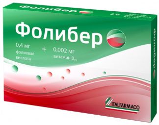ФОЛИБЕР 400мкг+2мкг 28 шт. таблетки Италфармако