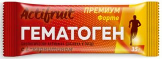 АКТИФРУТ ГЕМАТОГЕН ФОРТЕ ПРЕМИУМ с L-карнитином 35г Мясной край ООО