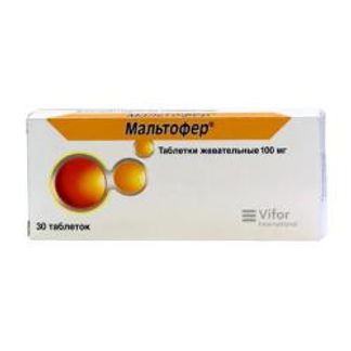 МАЛЬТОФЕР 100мг 30 шт. таблетки жевательные Vifor Sa