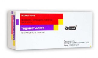 ТИДОМЕТ ФОРТЕ 250мг+25мг 100 шт. таблетки Torrent pharmaceuticals Ltd