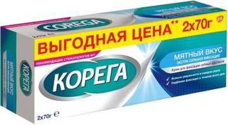 КОРЕГА крем для фиксации протезов Экстра сильный Мятный 70г 2 шт. Стаффорд Миллер Лтд