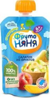 ФРУТОНЯНЯ пюре Фруктовый Салатик 90г Прогресс